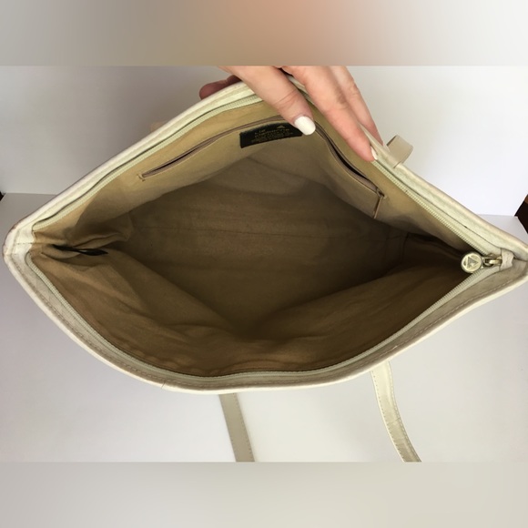 Vintage 1984 Liz Claiborne Leather & Coated Canvas Tote - Picture 6 of 11